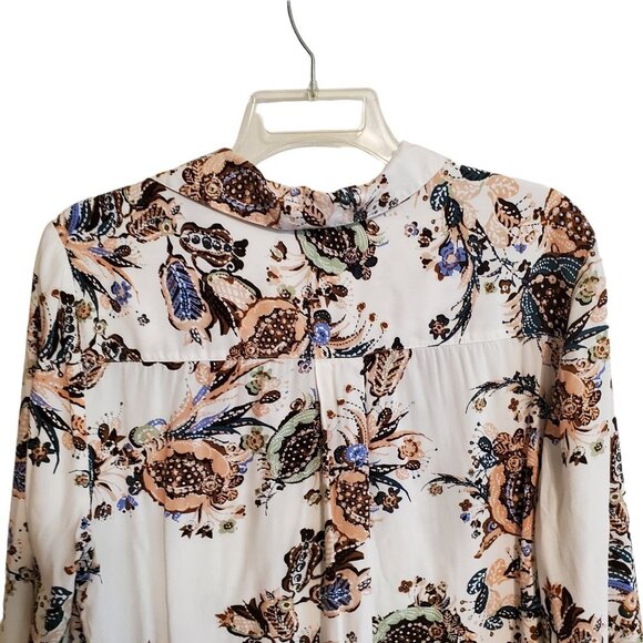 Chico’s Silky Soft Botanical Boho Festival Lace-Up Tunic Size 1 Modal Blend - Picture 7 of 16